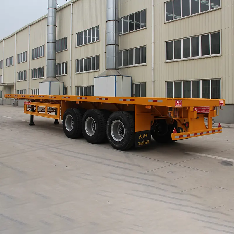 12.4m 3-axle flatbed semi trailer dengan FUWA 13T axle