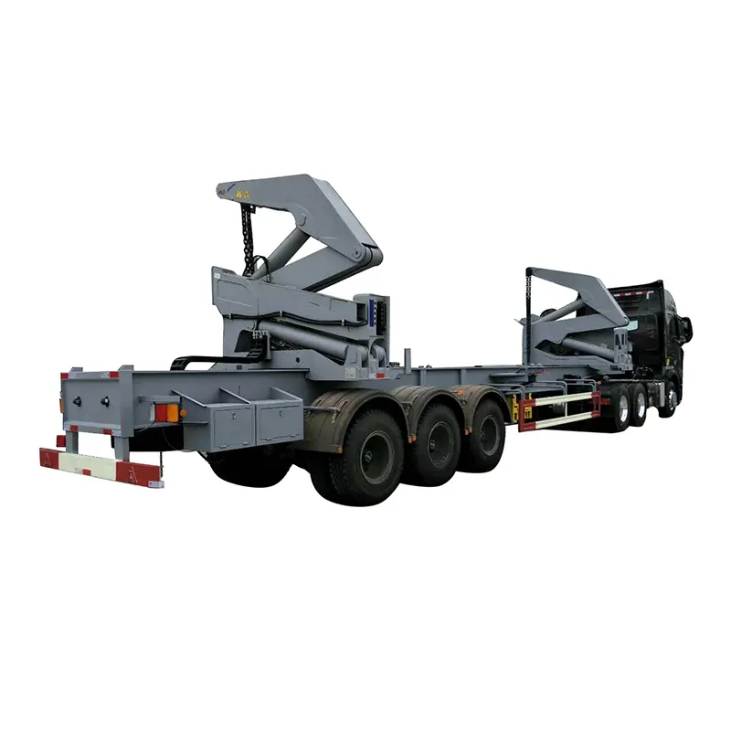 Trailer Semi Kontainer Sidelifer Sidelifer 20ft dengan Derek Xcmg 37 Ton