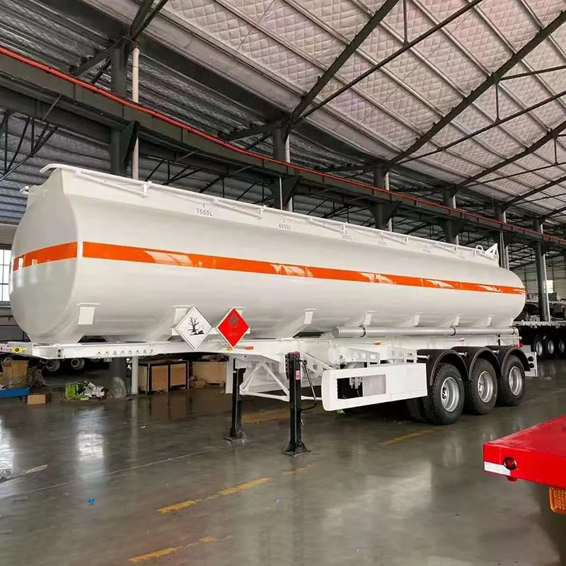 40000l Carbon Steel Oil Tanker Semi Trailer dengan 4 Kompartemen