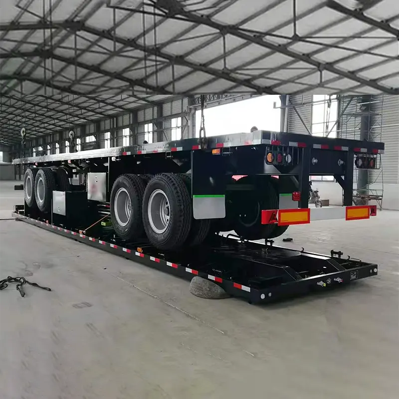 Trailer semi flatbed 3-gandar 40 kaki dengan gandar FUWA 13T