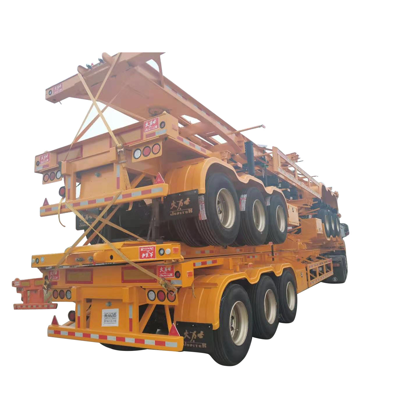 40ft 3 axles skeleton semi trailers dengan FUWA 13 Tons axle