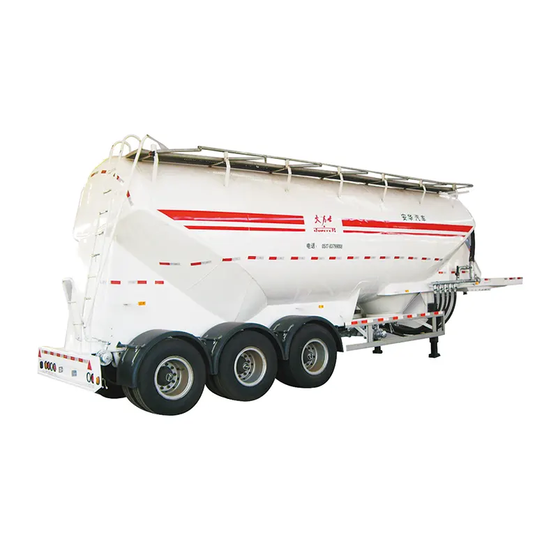 45cbm Bulk Cement Silo Tanker Semi Trailer Tipe V dengan Sistem Tenaga 42kw