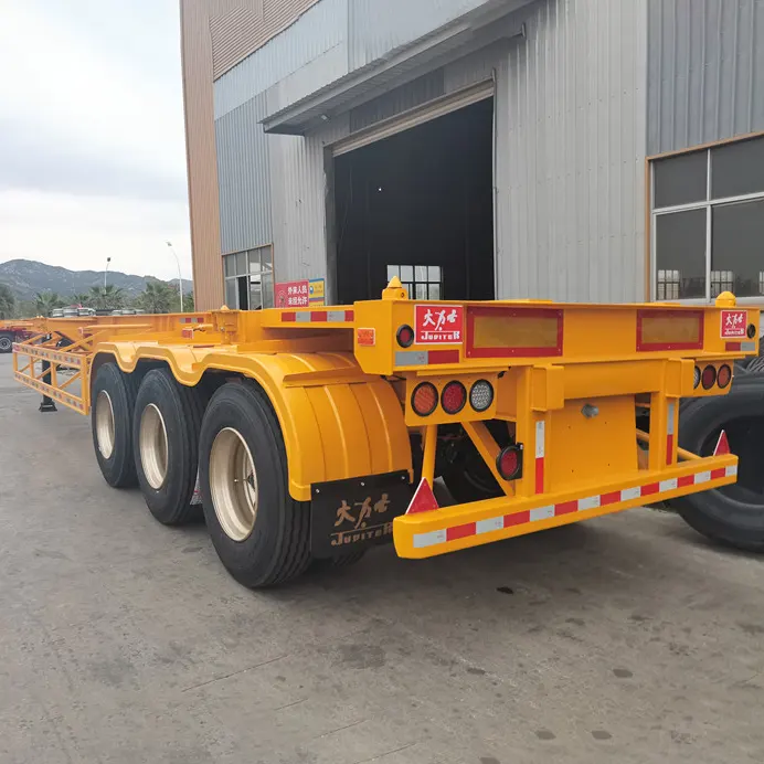 45ft 3-axle skeleton semi trailer dengan JOST 2 inci King Pin