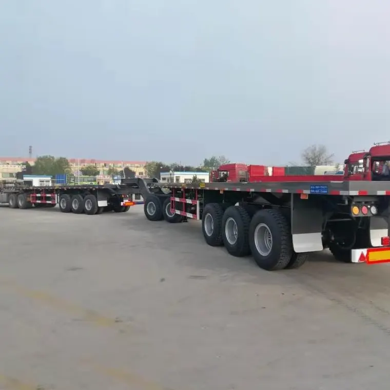 Trailer Drawbar Flatbed dengan dinding